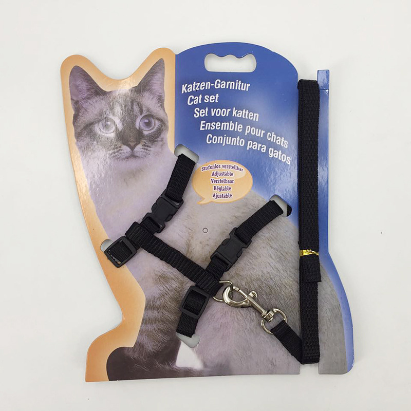 Pet supplies factory cat chains and kittens use I-shaped chest straps, leash ropes, and cat lashes for walking and guiding pic 14