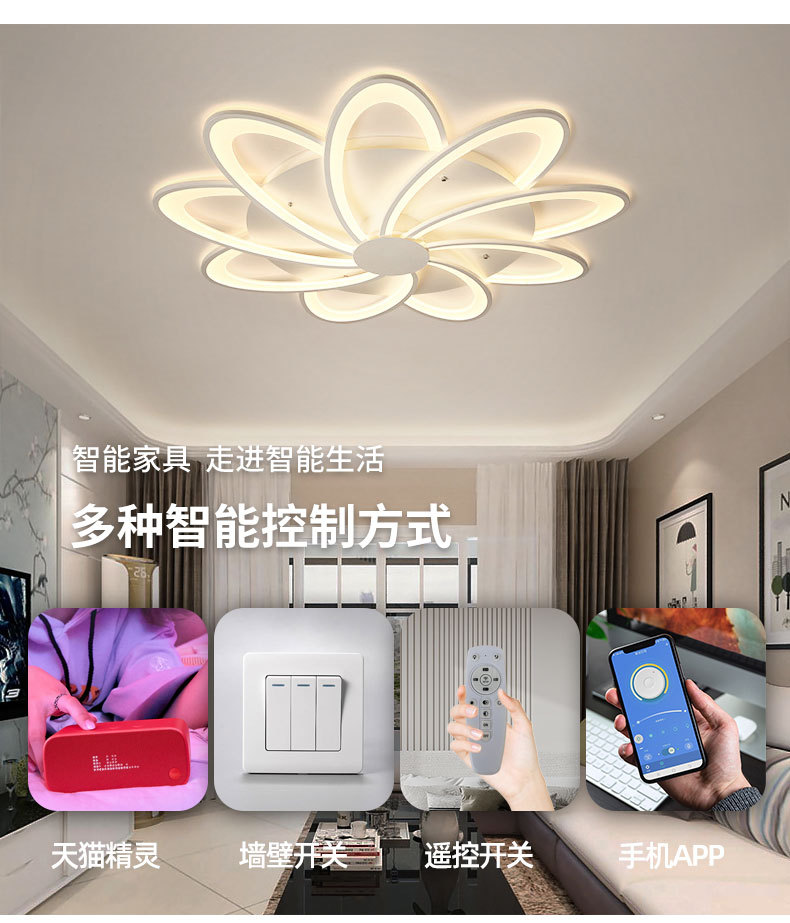 New style living room light, creative home apartment, modern and elegant, Tmall Genie study, bedroom, master bedroom LED ceiling light pic 4