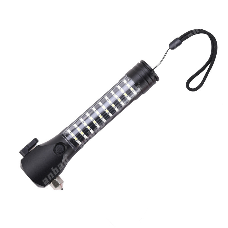 Rechargeable flashlight, outdoor fishing light, high-intensity portable camping light, USB charging life-saving hammer, work emergency light pic 3