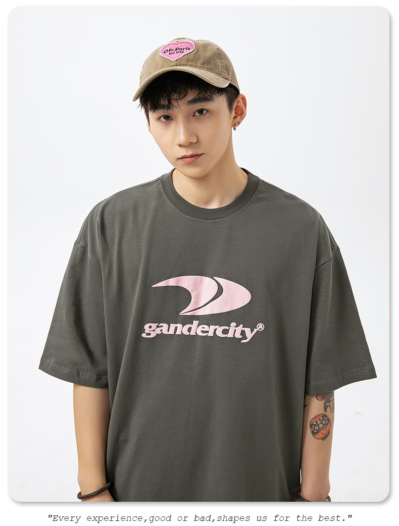 韩路男装 潮牌印花宽松短袖T恤男女夏季新款纯棉情侣美式复古体恤详情18