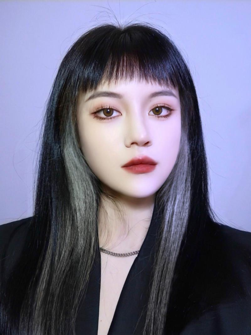 Ear-hanging dyed colored wig pieces, one-piece natural invisible highlight dyed hair extensions, gradient long straight hair extensions for women pic 18