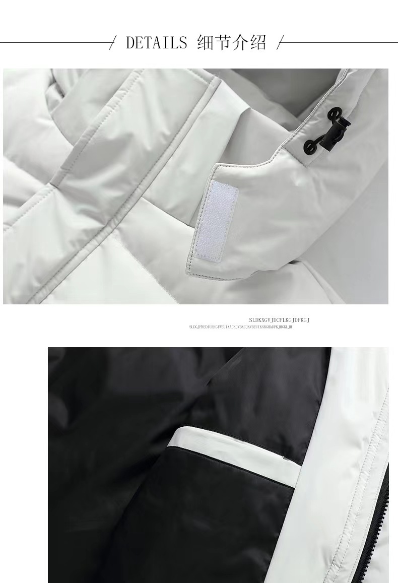 厂家直批男士长款女士长款过膝加厚中戏校服白鸭绒羽绒服款学生潮详情5