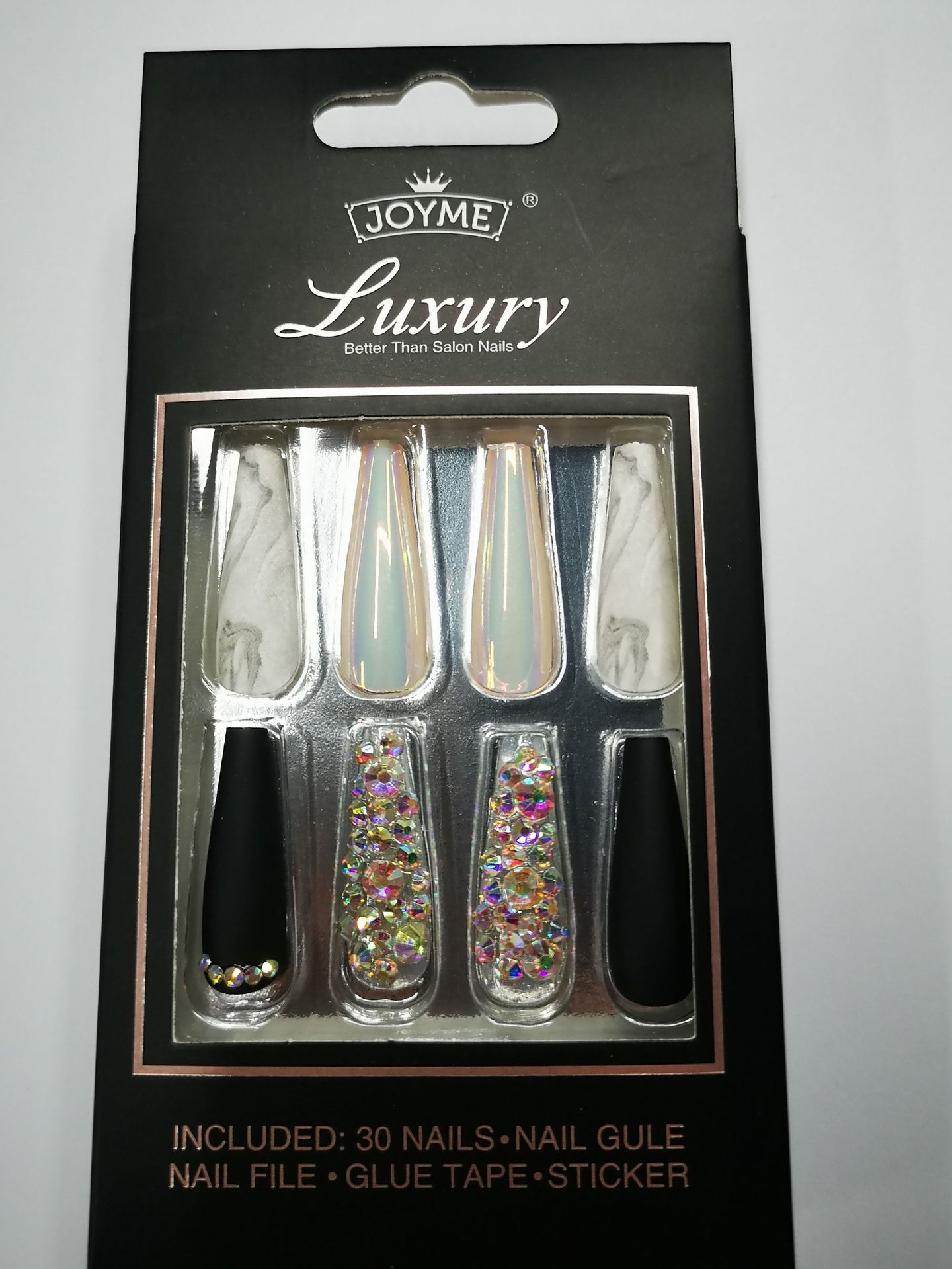 Special offer on 30 pieces of long ballet nail nail patches with diamonds pic 51