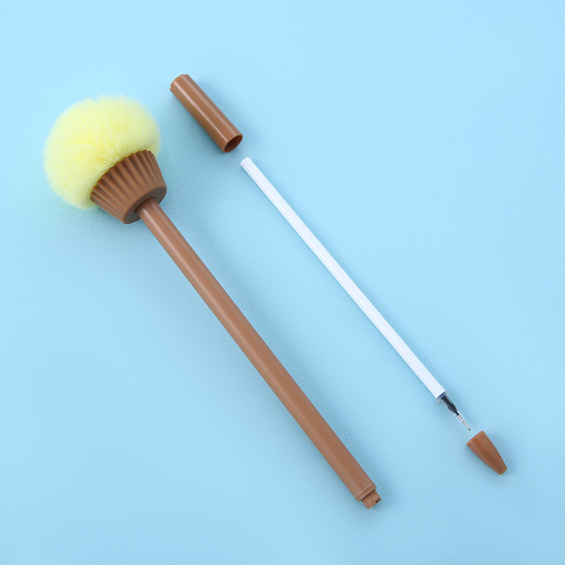 Korean version 2161 Creative ice cream Cone ball gel Pen Cute Ice cream, colorful plush ice cream, decorative signature pen pic 5