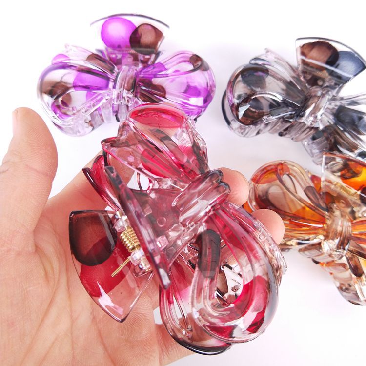 2-yuan store grab clips, plastic bow grab clips, grab handles, fashionable and high-quality hair grips, colorful hair clips, 2-yuan supply pic 2