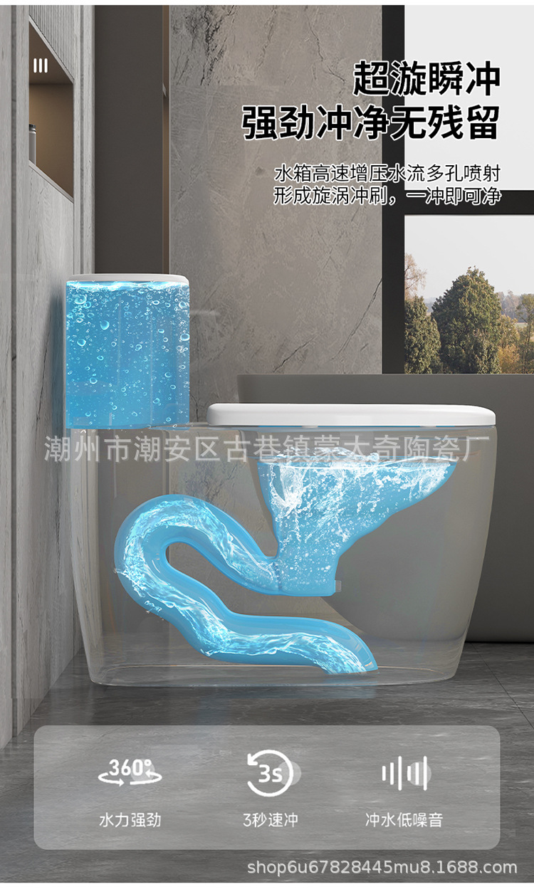 潮州马桶批发新款虹吸式大口径座坐便器高档陶瓷坐厕工厂外贸跨境详情4