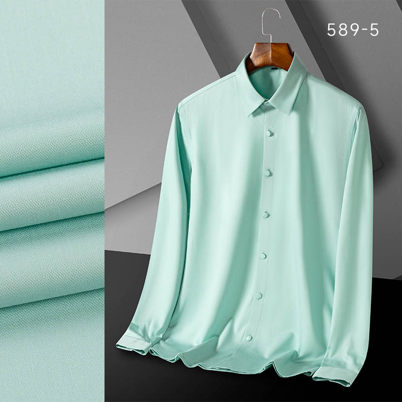 高级感男士衬衫 无痕嵌条一体式男衬衫长袖 纯色白色商务职业衬衣详情21