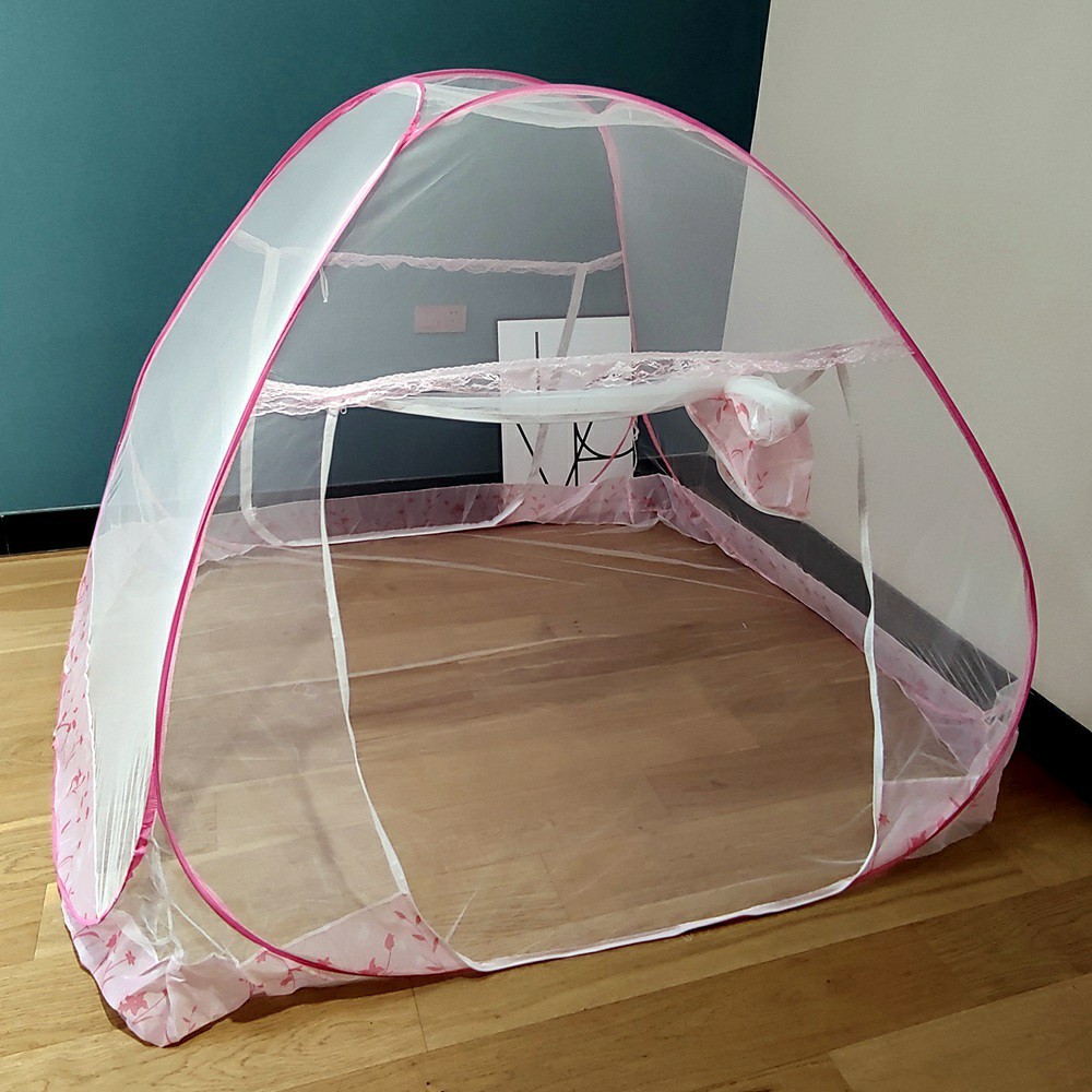 自动可折叠蚊帐 印花双门钢丝成人蚊帐详情7