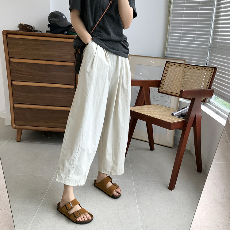 巨百搭轻薄透气酵洗棉小个子奶奶裤九分宽松显瘦休闲裤女夏季薄款详情35