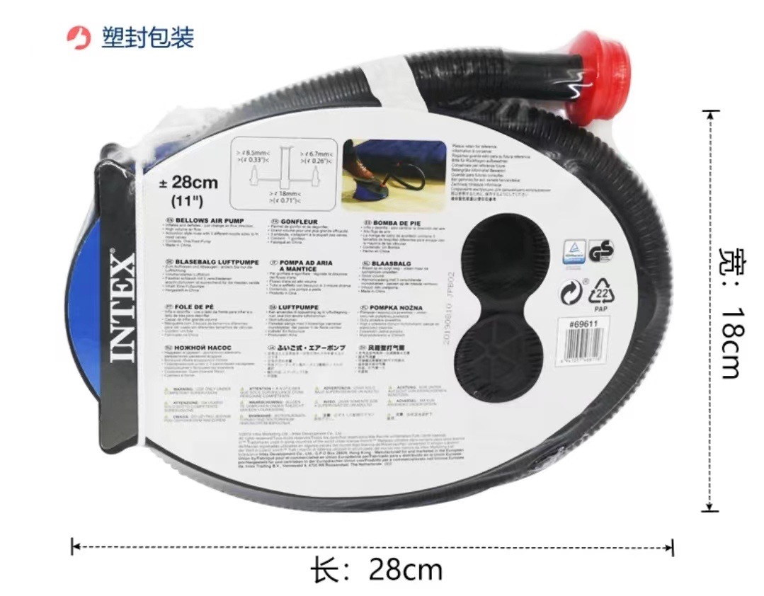 INTEX 69611 Pump, swimming ring, portable manual rubber boat, air pump, balloon, outdoor mattress, home swimming pool pic 11