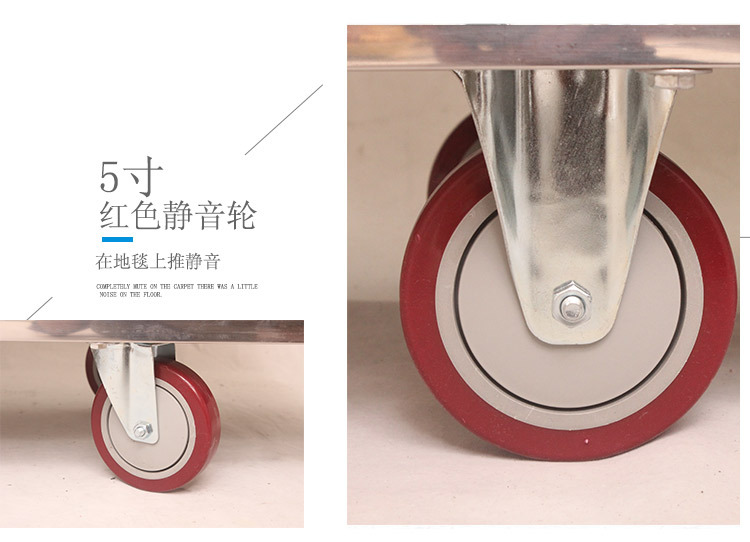 Hotel and guesthouse stainless steel double-sided linen cart, room entrance service cart, hand-pushed cleaning work cart pic 15
