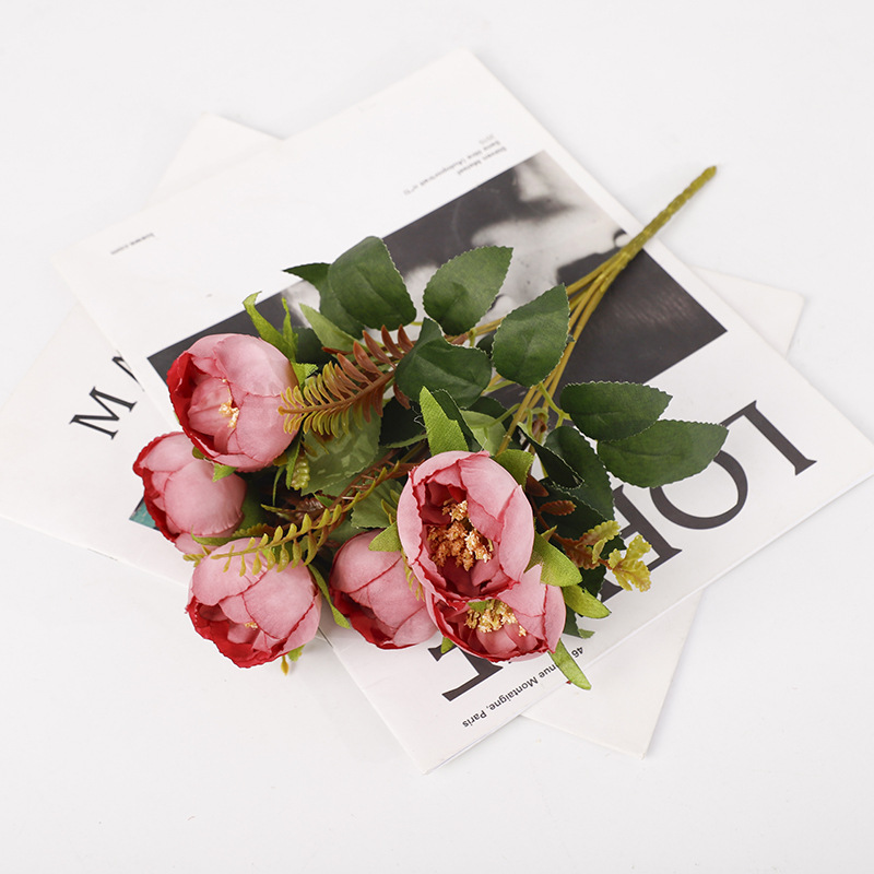 欧式复古玫瑰 仿真花苞 假花头 森系婚礼装饰DIY手工花环绢花详情4