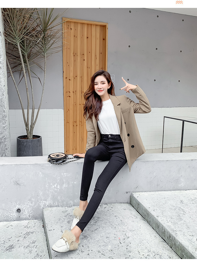 Magic Pants Women 2022 New style outerwear long pants for women, fleece and thickened, high-waisted, slimming, versatile, hip-lifting, petite leggings pic 26