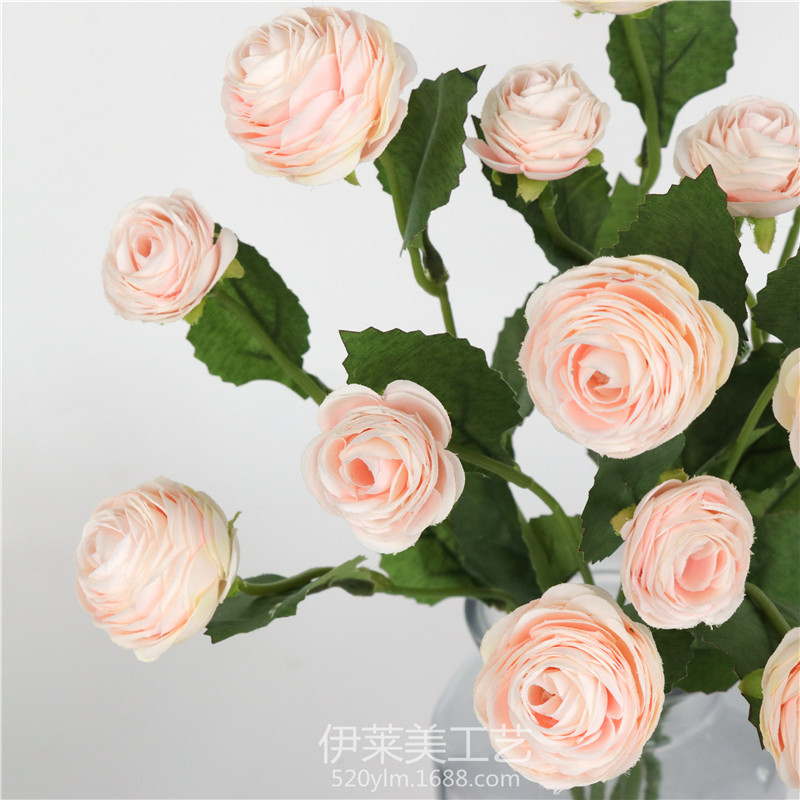 Simulated 3-head small lotus flowers for living room and bedroom decoration, artificial flowers, home decoration ornaments, simulated flower bouquets pic 5