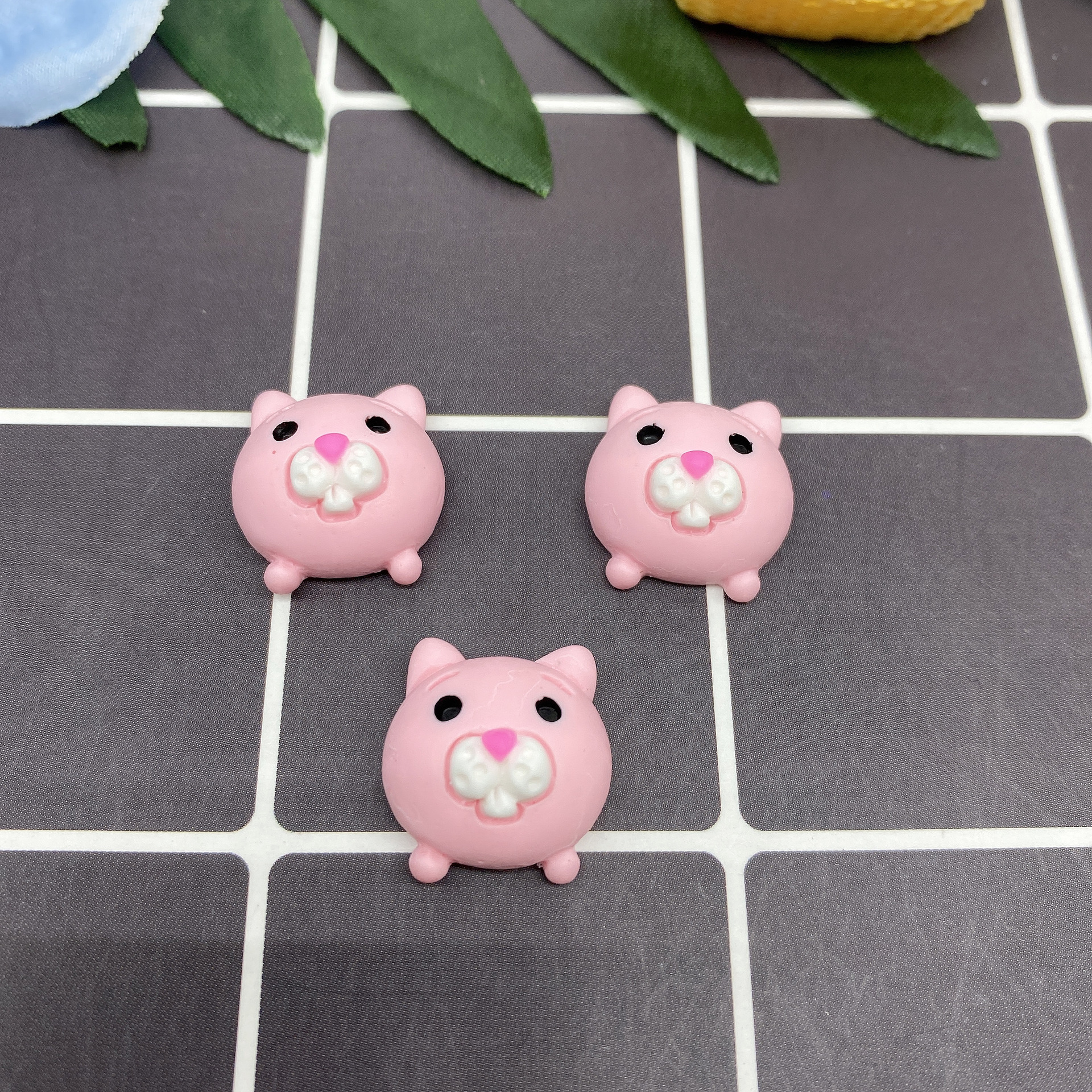 树脂配件饰品帽子贴片史莱姆内放DIY日韩风哑光笑脸厂家直销详情93