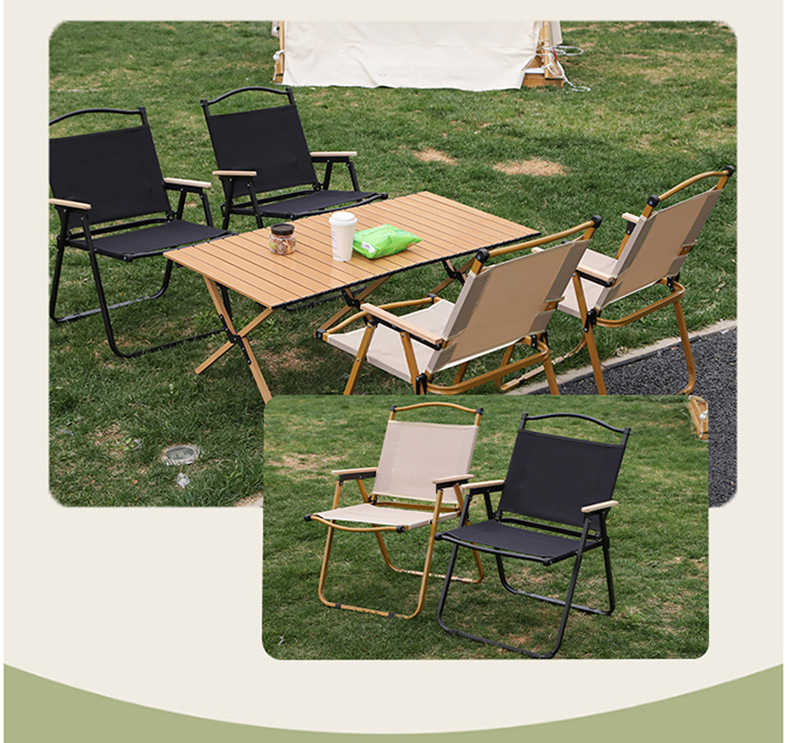 户外折叠桌椅自驾游露营野餐便携桌椅套餐休闲多功能钛钢蛋卷桌椅详情7