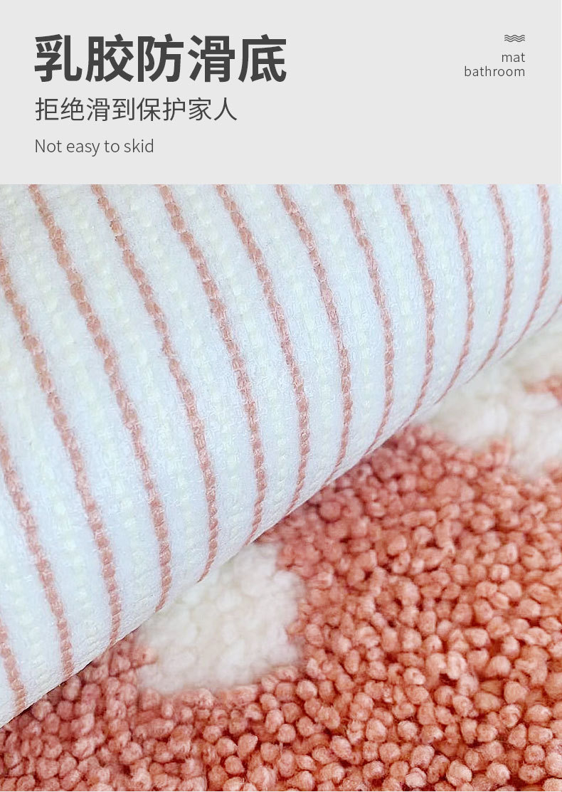 Simple Cloud Super Fiber bathroom, water-absorbing and anti-slip floor mat, home bedroom entrance mat pic 5