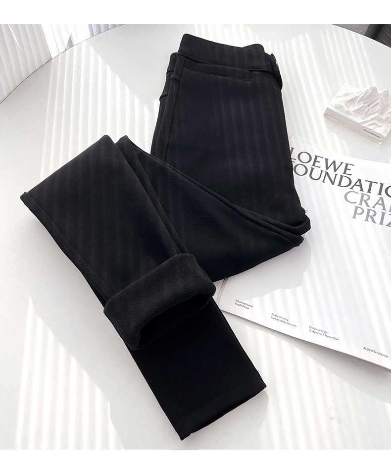 小个子外穿加绒打底裤女2023春秋新款小黑裤弹力显瘦小脚魔术裤子详情46