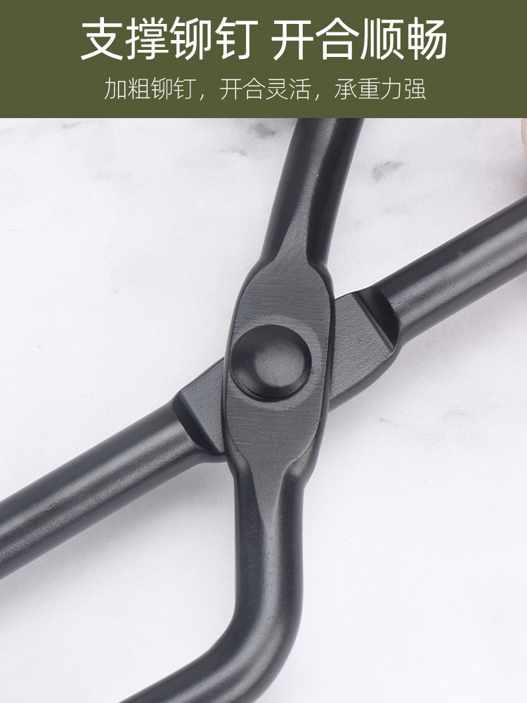 烧烤碳夹子BBQ防烫烧烤夹子木炭夹跨境热采鸭嘴火钳夹套详情20