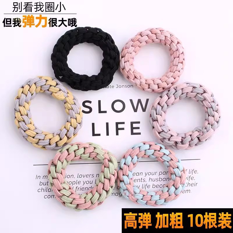 The basic thickened hair tie is simple and versatile for women. The hand-woven high-elasticity hair tie is strong and durable with leather bands pic 2