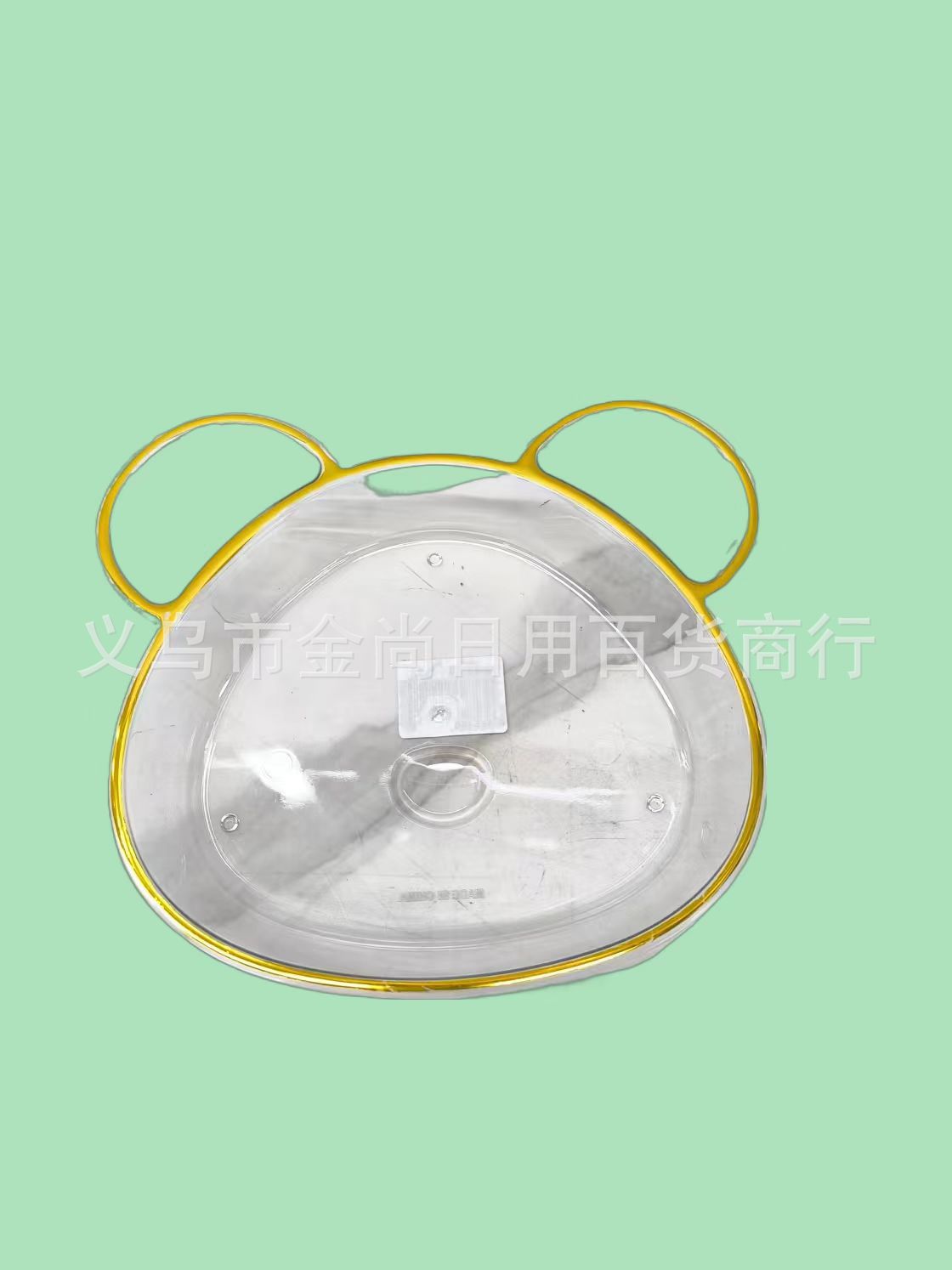 带金边可爱小熊饺子盘高颜值透明创意塑料款新创意带蘸料多功能使详情1