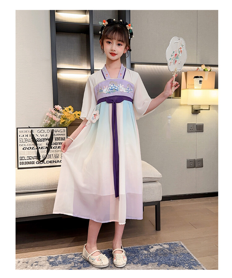 汉服女童春薄款中国风襦裙连衣裙古装超仙春季小女孩儿童唐装批发详情34