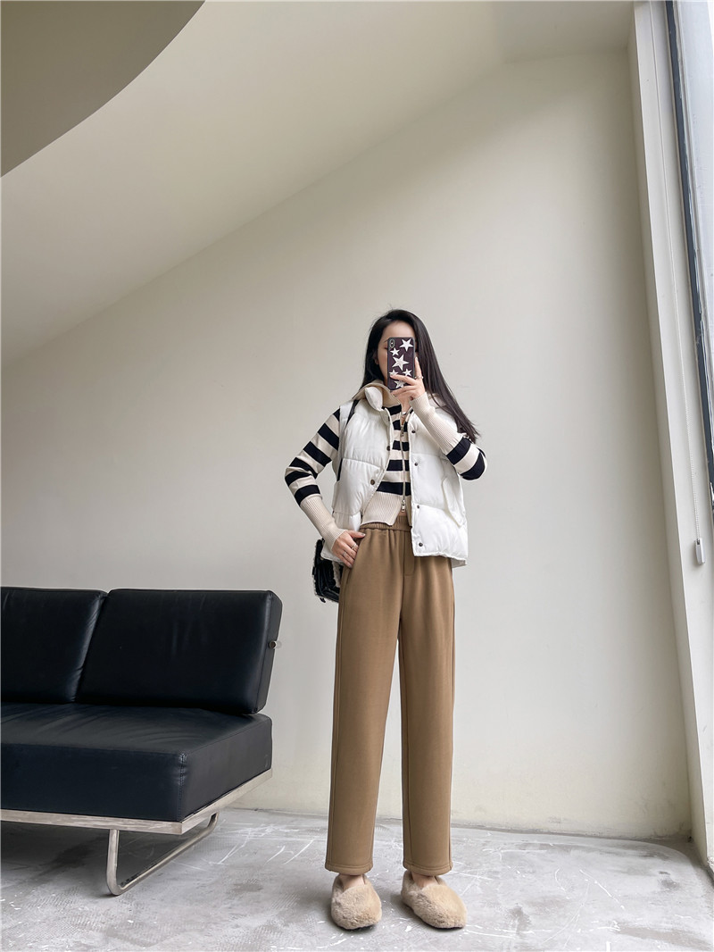 【温暖一条过冬】巨显瘦好搭的毛呢裤女加绒加厚显瘦高腰九分裤详情10