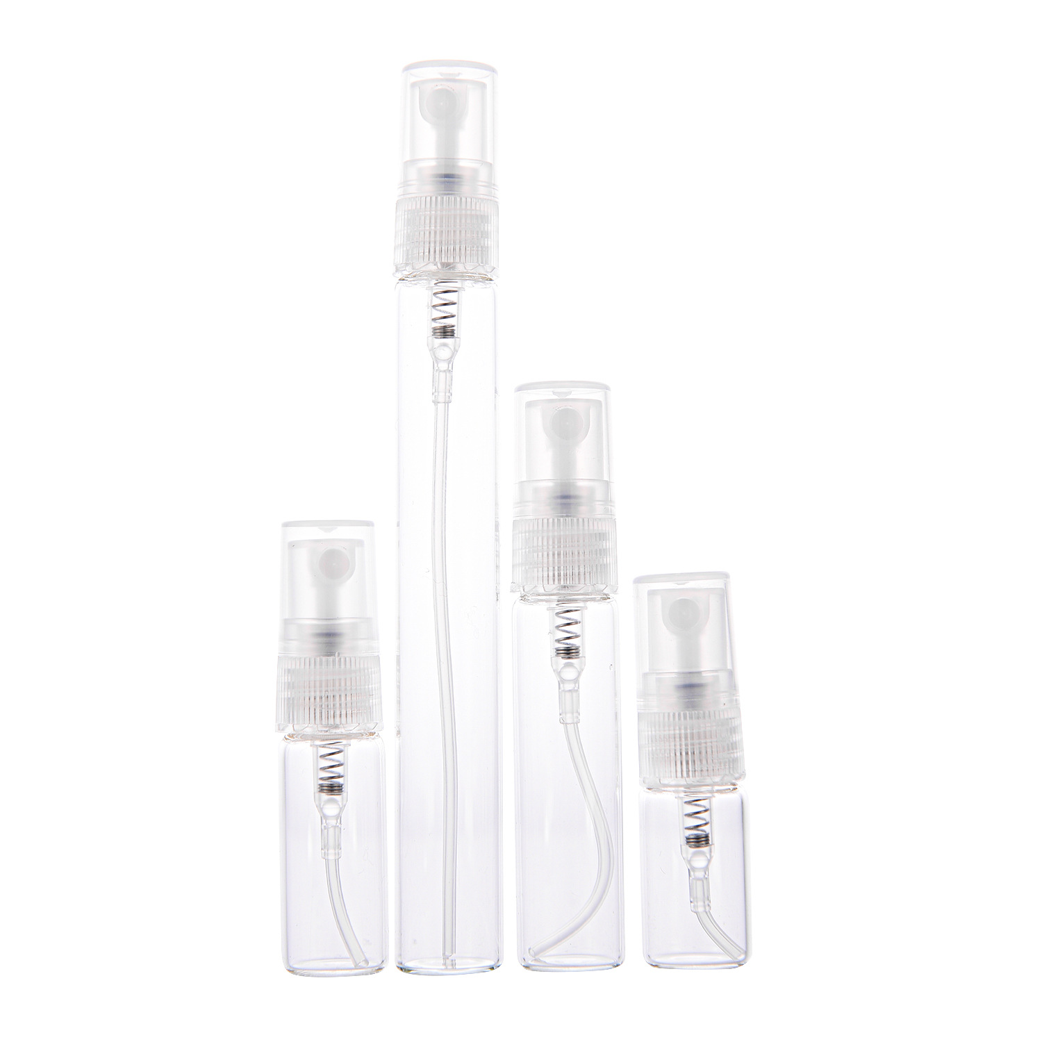 Available in stock: 2ml, 3ml, 5ml, 10ml black and white spray perfume samples, glass portioned spray empty bottles, pulled tube bottles pic 4