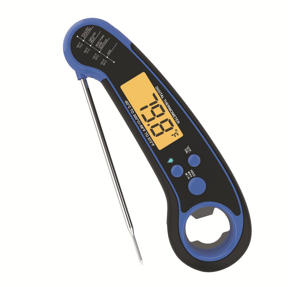 Cross-border high-temperature resistant food thermometer, kitchen oven thermometer, folding electronic folding waterproof barbecue thermometer pic 6