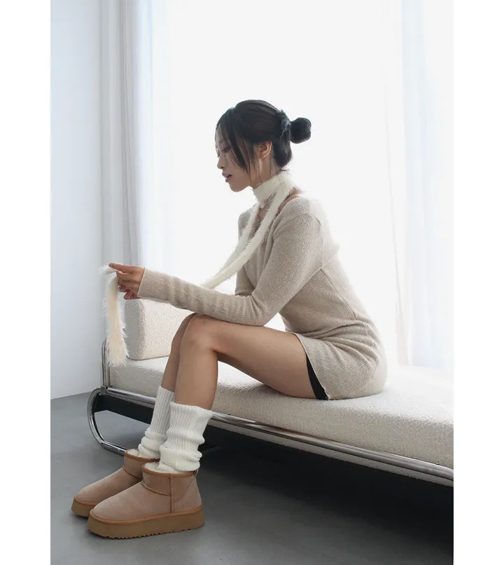 韩国精品网红春季新款纯色仿貂毛性感针织围巾时尚装饰时尚百搭详情4