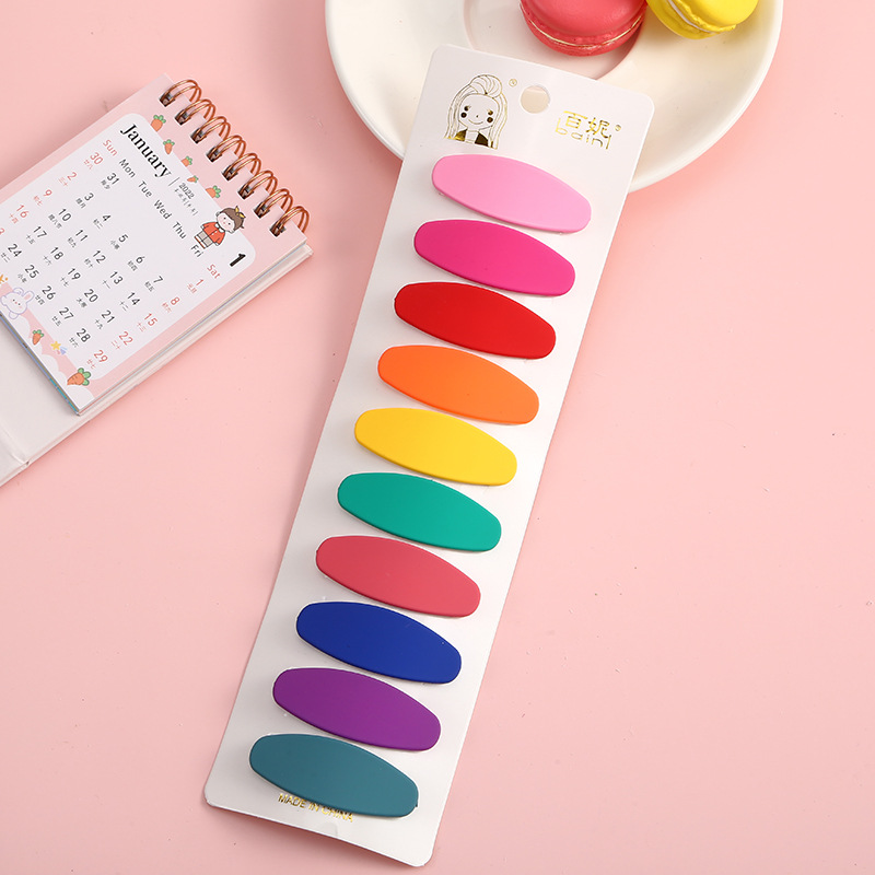 跨境亚马逊 磨砂椭圆夹弧形夹 发夹发饰 DIY头饰多样bb夹配件批发详情9