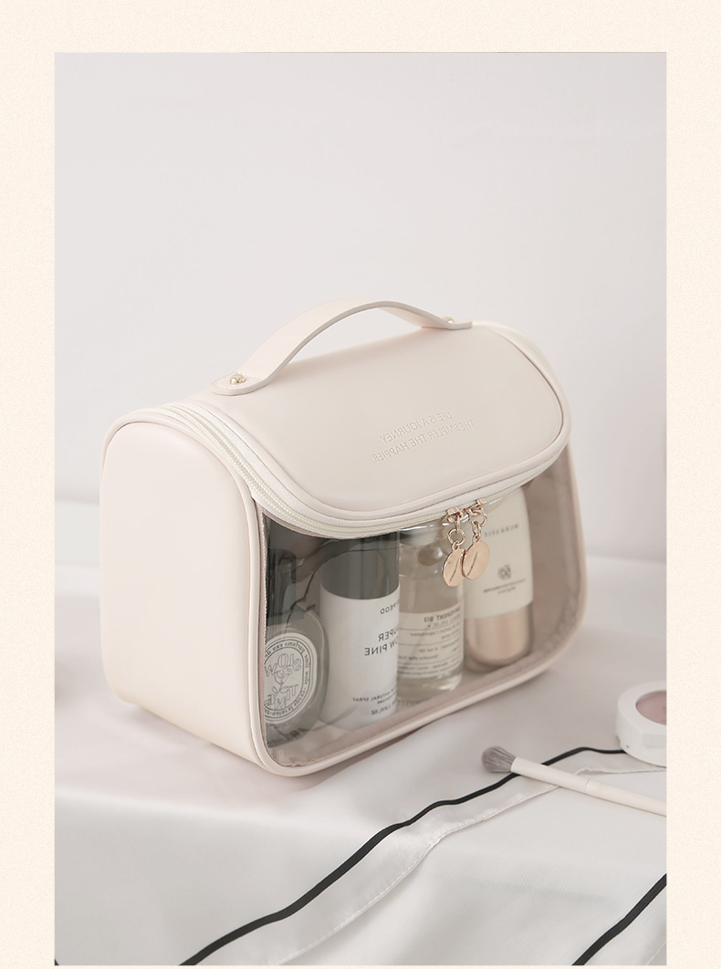 透明手提化妆包通勤旅行收纳包现代简约洗漱包优雅女化妆品收纳包详情25