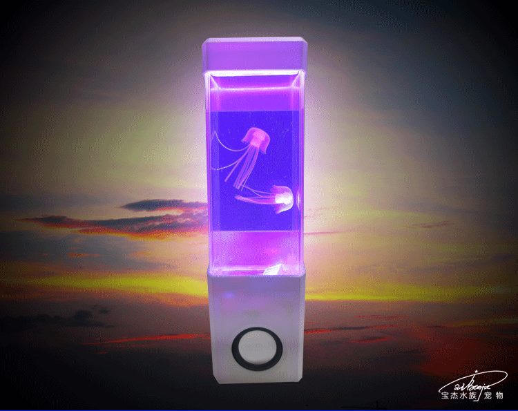 Creative acrylic fish tank aquarium, small led jellyfish light, colorful mini desktop aquarium, technology gift pic 14