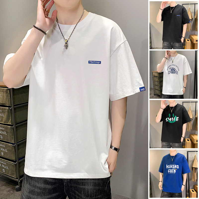 New summer round-neck plus-size American retro ice silk cotton half-sleeved T-shirt for men pic 4
