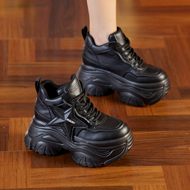 复古老爹鞋2024新款春季松糕厚底小个子休闲运动内增高女鞋8厘米详情1