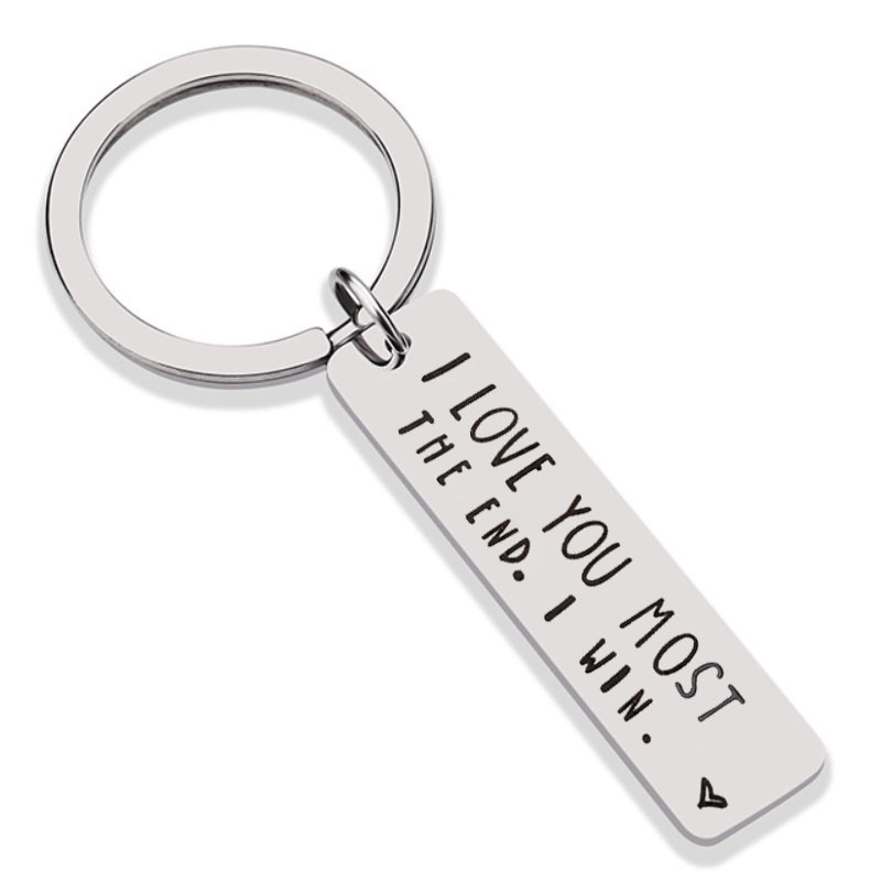 I LOVE YOU MORE THE END Amazon Bestseller Stainless steel keychain pic 5