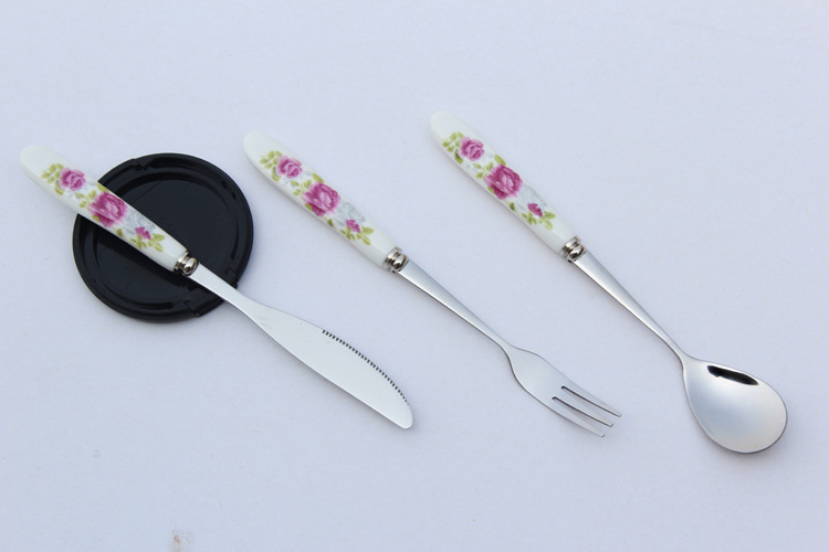 陶瓷柄不锈钢勺子高颜值创意卡通儿童西瓜勺家用咖啡冰淇淋雪糕勺详情30