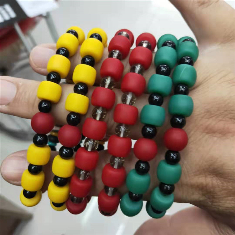 Guangshun Jewelry Cylindrical frosted Bracelet wholesale Tibetan-style three-nine-eye sky Pearl agate drum Bead bracelet Factory direct sales pic 6