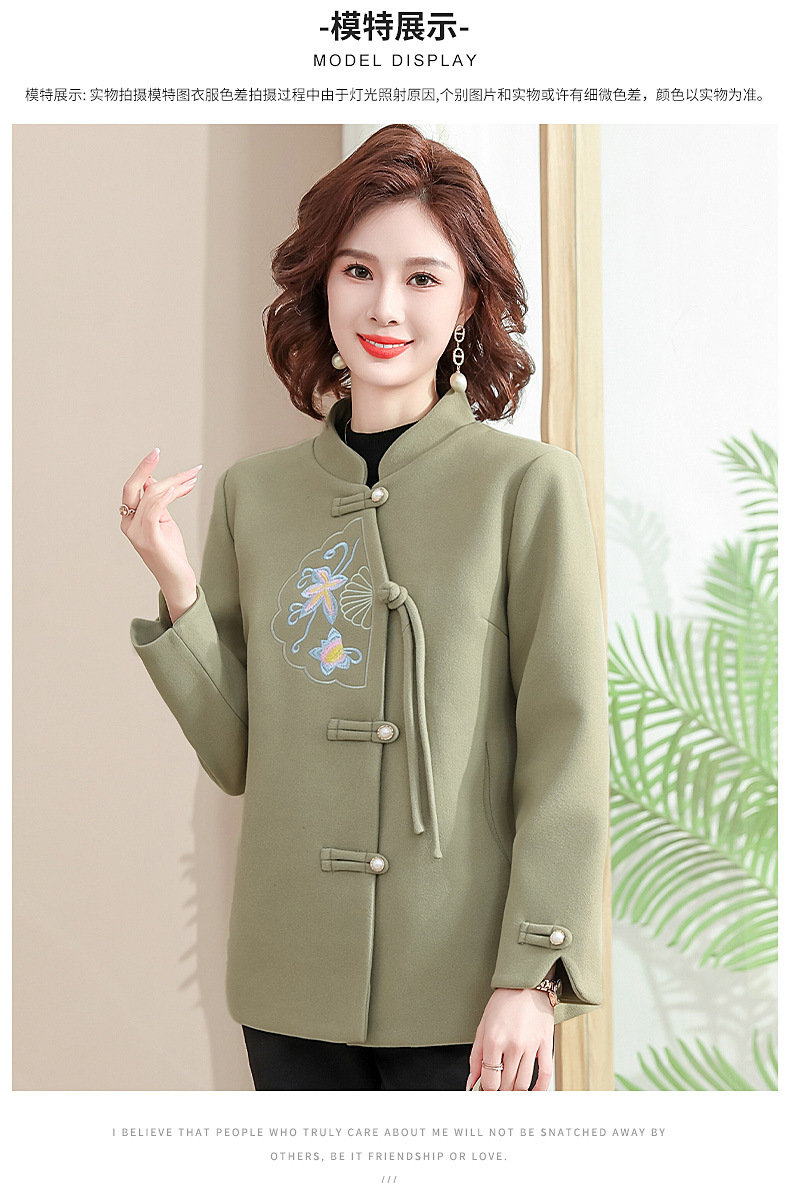 New autumn coat for middle-aged mothers in 2024, a new Chinese-style and stylish spring and autumn woolen overcoat for middle-aged and elderly women pic 35