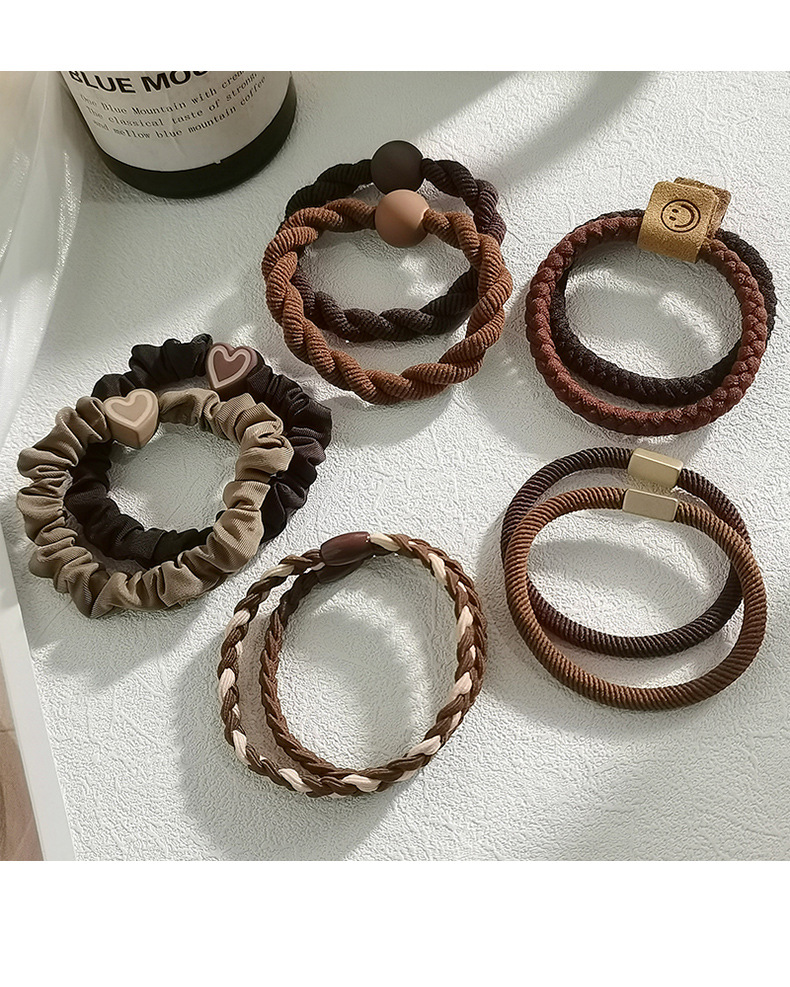 韩国锁链皮筋可爱笑脸少女扎头发绳发圈高弹力简约气质头绳发饰详情29