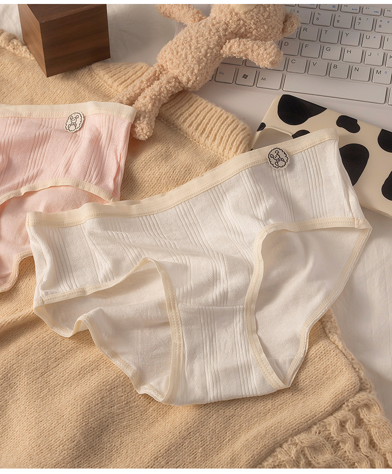 元集 纯棉抑菌裆内裤女亲肤无痕透气夏季少女低腰大码女士三角裤详情4