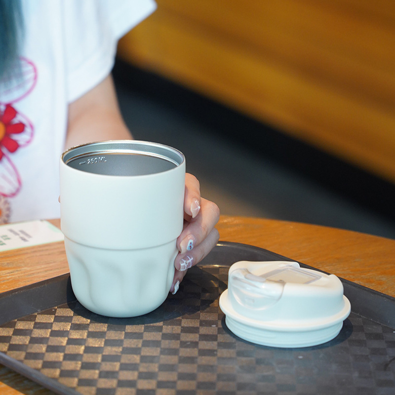 新款316不锈钢真空保温杯 便携提绳随手杯简约八角可乐咖啡杯批发详情19