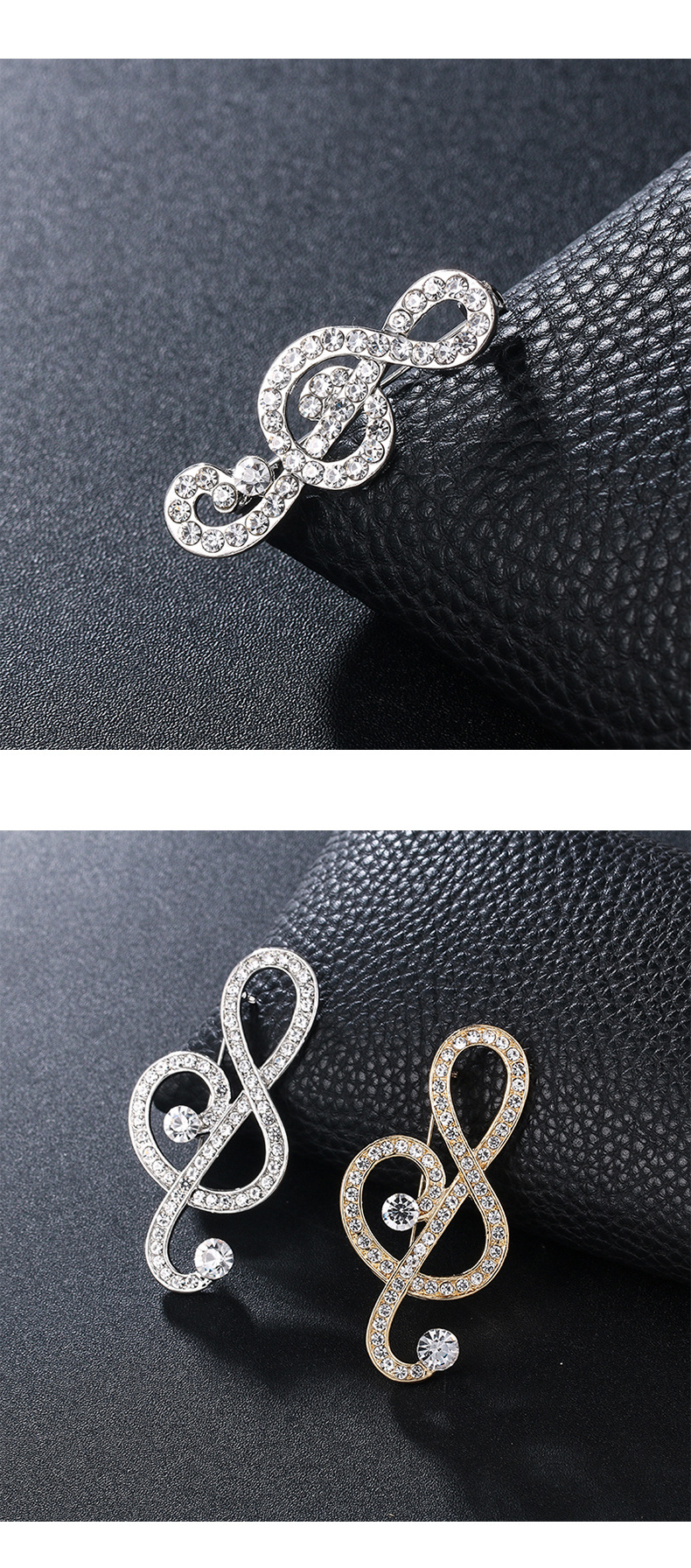 韩版时尚高档奢华胸针创意款音符胸花服饰别针服饰配饰女音乐符号详情8