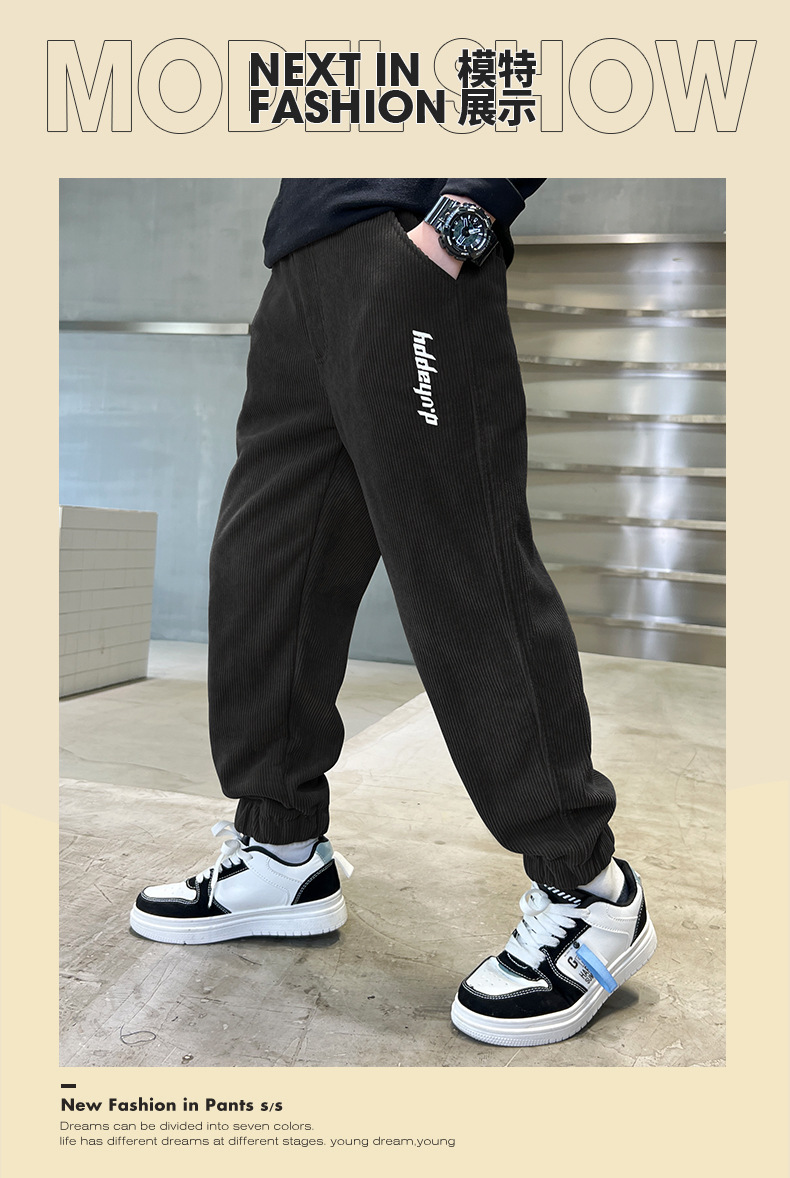 童装批发男童裤子秋冬加绒裤灯芯绒童裤儿童棉裤2022新款大童长裤详情8