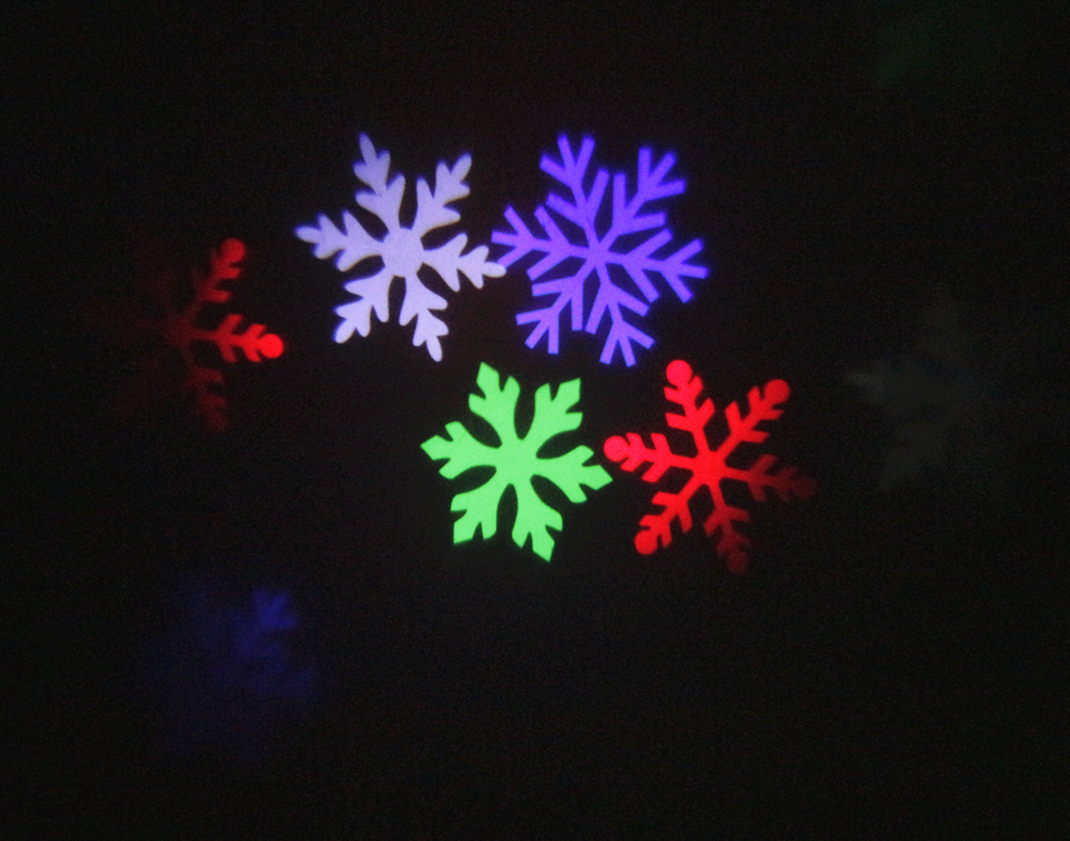 LED red, green, blue and white four-color snowflake lawn light, white snowflake light, European and American Christmas projection light, waterproof ground insertion light pic 10