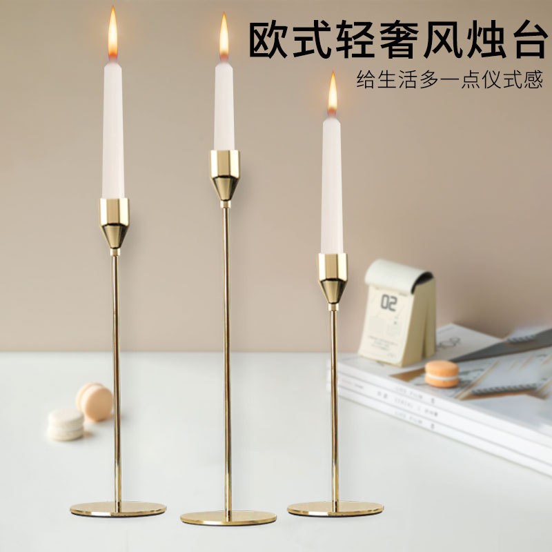Cross-border best-selling candlesticks, iron candlestick sets of three, European-style candlesticks, candlelight dinner candle holders, ornaments, candle tools pic 7