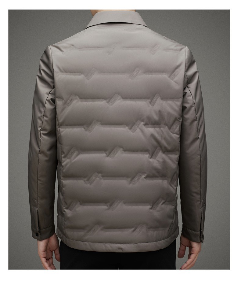登贝文白鸭绒羽绒服男外套修身轻薄商务休闲上衣简约翻领保暖衬衫详情23