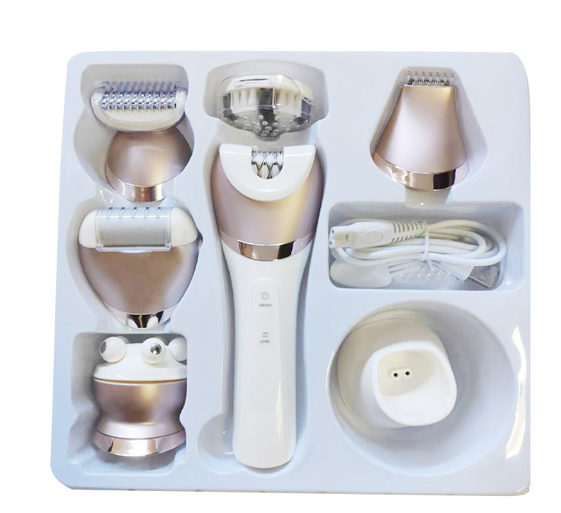 SOLIMPIA Cross-border New multi-functional hair remover for women 6-in-1 styling set, home electric facial cleansing device, hair removal device pic 14