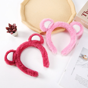 Bow face wash and hair band for girls wholesale solid color white matching makeup simple sweat-wiping wrist band flannel hair band pic 19