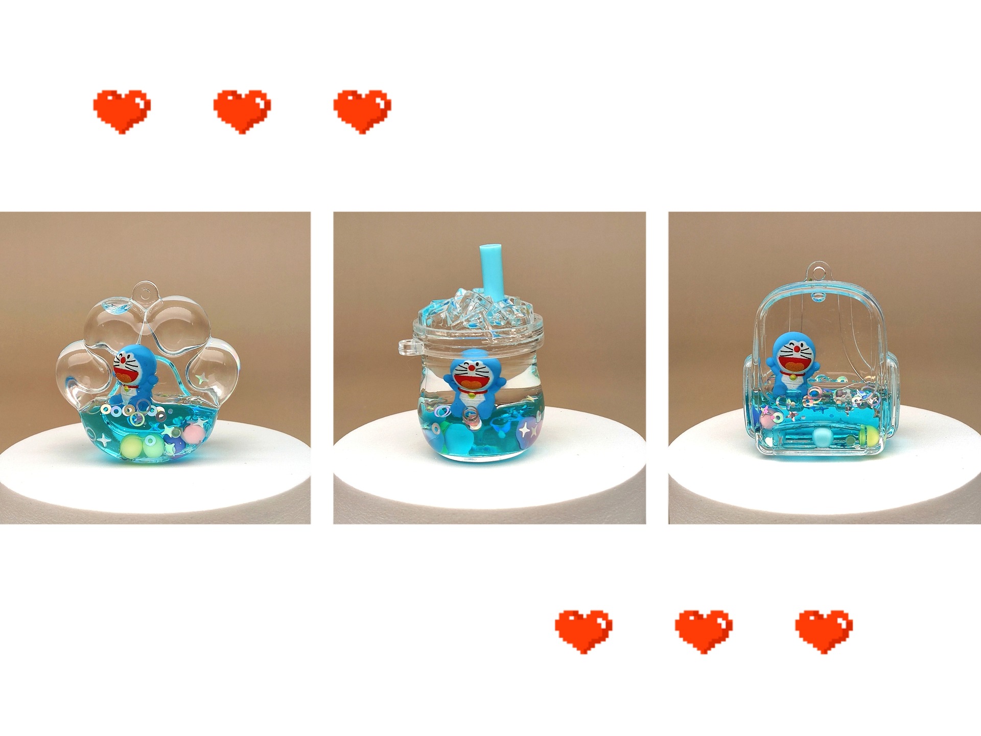 创意亚克力入油流沙瓶蓝色卡通钥匙扣香水汽车配饰桌面摆件饰品详情20